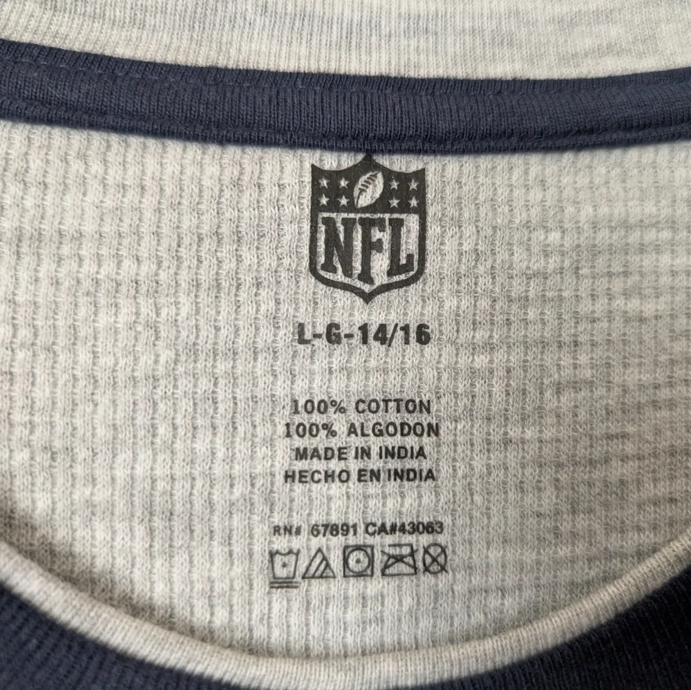 NWT•NFL Houston Texans Double Layer Long Sleeve T-shirt•Navy/Gray•Boys L 14/16 - Picture 5 of 7